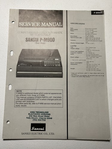 Sansui m900 giradischi - p-m900,