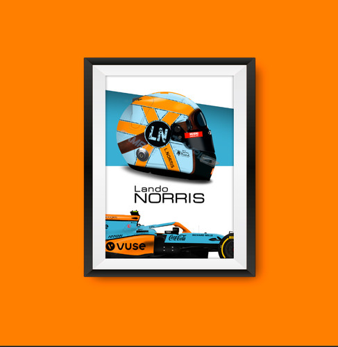 Stampa casco lando norris gulf - norris,