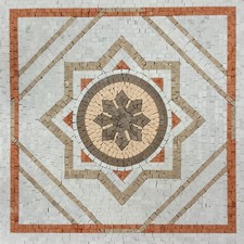 ROSONE MOSAICO in marmo tranciato per Interni ed esterni 90x90x1 cm RUD CCCL