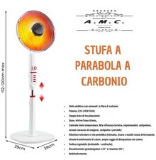STUFA A PIANTANA CARBONIO 1000W BIANCO OSCILLANTE 2 LIVELLI GIRA PAVIMENTO