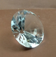 fermacarte modello diamante vetro trasparente ø 6 cm