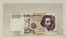 50000 Lire Bernini Banconota Fazio Italy Originale Cinquantamilalire 27/05/1992