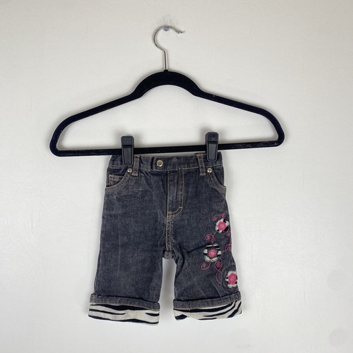 Jeans blu floreale bootcut
