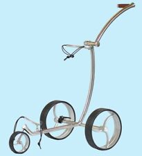 Trolley da golf AVALON * acciaio inox lucido * ruote argento *