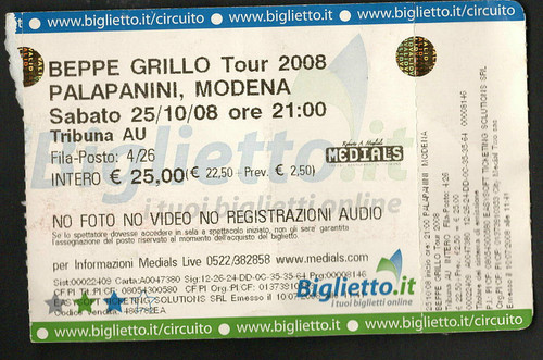 Biglietto beppe grillo tour - biglietto,