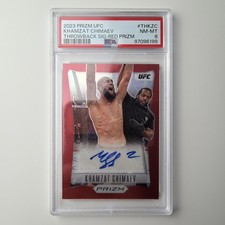 2023 Prizm UFC Khamzat Chimaev Throwback Auto Rosso 1/99 #TH-KZC PSA 8