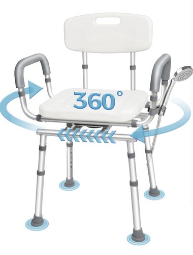 Swivel shower chair with arms - shower,