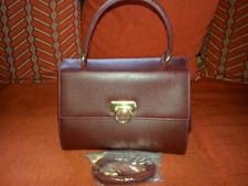 Borsa borsetta a mano tracolla donna vintage in pelle marrone Luana