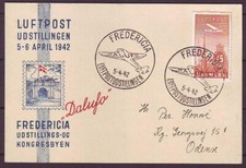 q4784/ Danimarca aereo-posta aerea-francobolli mostra cartoncino copertina 1942 con nuovo-posta aerea