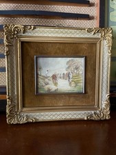 Quadretto Miniatura vintage con cornice dorata stile barocco￼