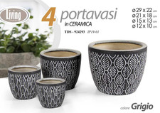 4 VASI CACHEPOT CERAMICA