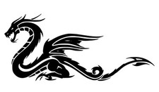 DRAGO Stikers-Adesivo Prespaziato-Silhouette decorazioni stampe auto moto casa