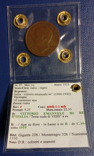 Centesimi ape 1919 - 10, moneta