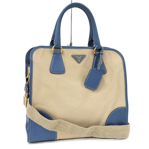 Borsa mano tela blu - a, in
