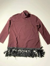 Vestito bordeaux con frange