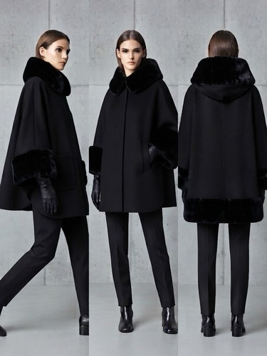Mantella donna nera 100 lana - nera,