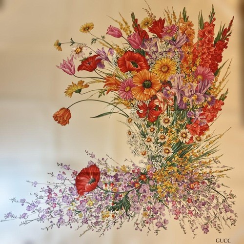 Sciarpa gucci seta floreale - sciarpa,