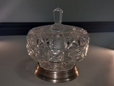 Portacaramelle in vetro lavorato anni '70