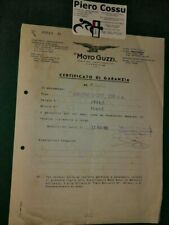 certificato garanzia Guzzi 250 Airone Sport 1950 a firma Gerardo Bonelli T.17925