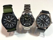 Stock lotto flieger submarine 3 orologi uomo quarzo cinturino misto