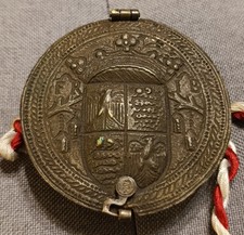 ANTIQUE DECORATED BRASS CASE