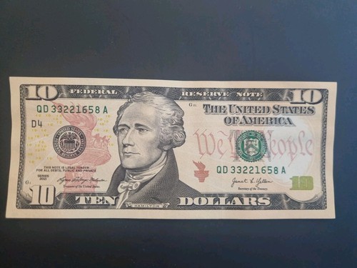 Banconota dollari hamilton - banconota, 10