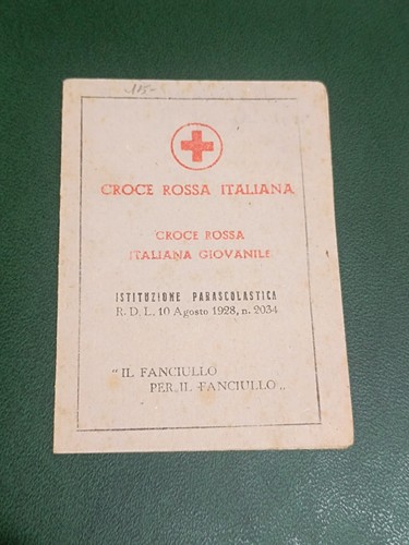 Tessera croce rossa italiana - rossa,