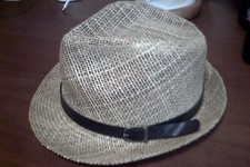 cappello  fresco in paglia fatto a mano colore ecrù-beige tg.57 leggi