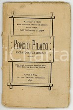 1896 LETTURE AMENE E ONESTE Ponzio Pilato e Claudia sua moglie *Appendice n°229