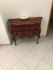 mobile in legno laccato rosso per ingresso o salotto usato 