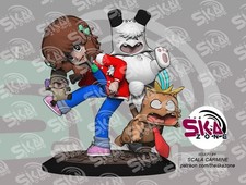 FAN ART ACTION FIGURES Diorama Hallo Spank Aika micia  e torakiki 3D  RESINA