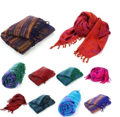 Coperta lana vegana righe - lana,