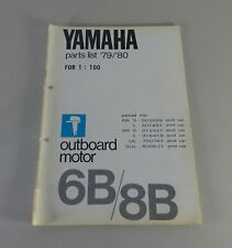 Catalogo Ricambi / Parti List Yamaha Fuoribordo 6B/8B Modello'79/80 Stand 08/