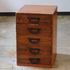 Cassettiera vintage giapponese Keyaki legno piccolo contenitore Tansu mobile Sado