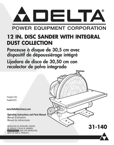 Delta 140 disc sander - delta, 31-140