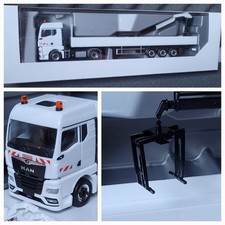 MAN TGX GM Strabag AG autoarticolato pianale aperto + gru di carico con pinza per pallet