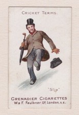 Cigarette Card - Cricket Terms (W. & F. Faulkner) - "Slip"