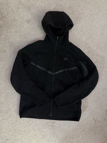 Black nike tech fleece hoodie - black,