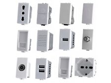 Interruttore compatibile Ticino MATIX Presa Schuko Deviatore Suoneria USB PLACCA