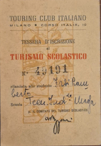 Tessera touring club - club, turismo