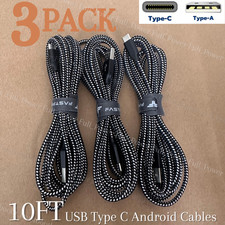 3-Pack 10FT Braided USB C Fast