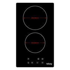 30cm 2 fuochi Piano Cottura Vetroceramica Elettrico Incasso Controllo Touch Nero