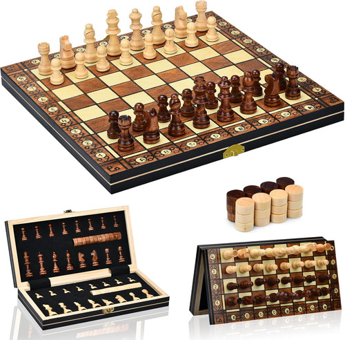 Scacchiera legno in 1 - legno,2,