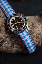 Cinturino orologio pelle blu caro cashmere fatto a mano