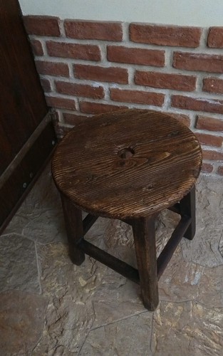 Sgabello legno artigianale - sgabello,