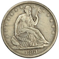 1861-O MEZZO DOLLARO SEDUTO ~