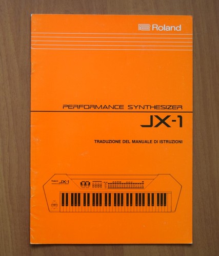 Roland manuale uso - roland, jx-1