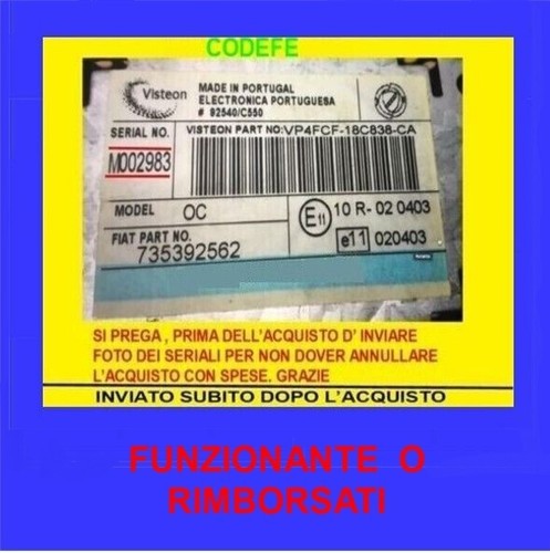 Codice sblocco fiat stilo - codice,