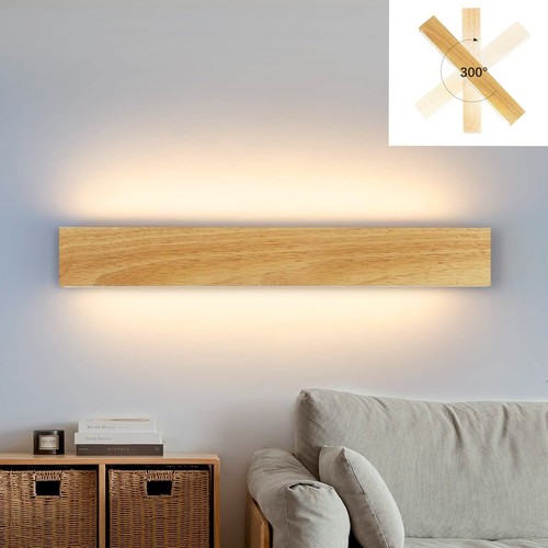 Applique led legno - , 52cm