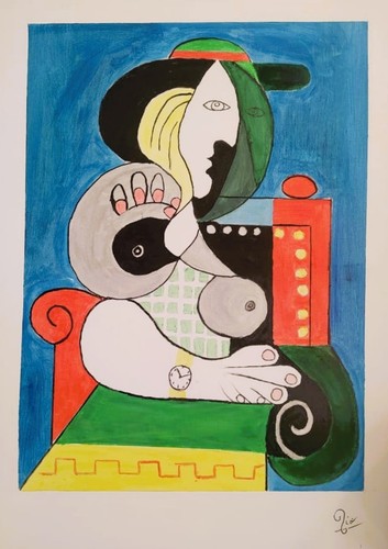 Quadro picasso donna con - di,